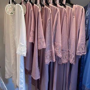 S S Weddings Store Bride and Bridesmaid  Lace Trimmed Robes   New with Tags